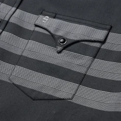Stetson Border Stripe Twill Western Shirt Black Sale