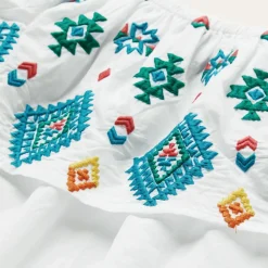 Stetson Bright Schiffli Embroidered Cotton Lawn Top White Discount