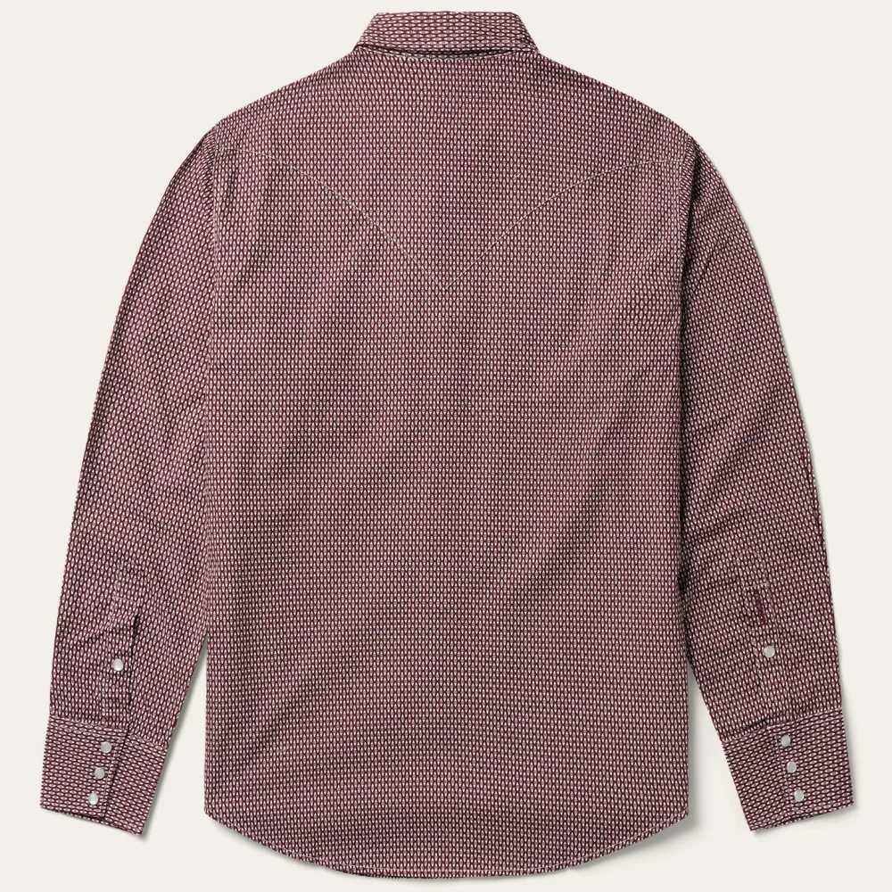 Stetson Broken Diamond Print Western Shirt Red Hot