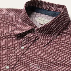 Stetson Broken Diamond Print Western Shirt Red Hot