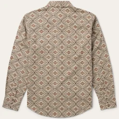 Stetson Aztec Poplin Western Shirt Brown Outlet