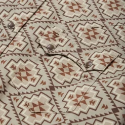 Stetson Aztec Poplin Western Shirt Brown Outlet