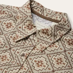 Stetson Aztec Poplin Western Shirt Brown Clearance