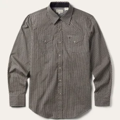 Stetson Diamond Print Western Shirt Brown Online