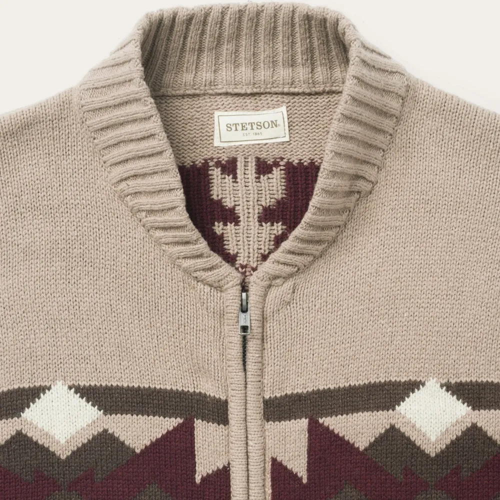Stetson Gray Aztec Cardigan Brown Best