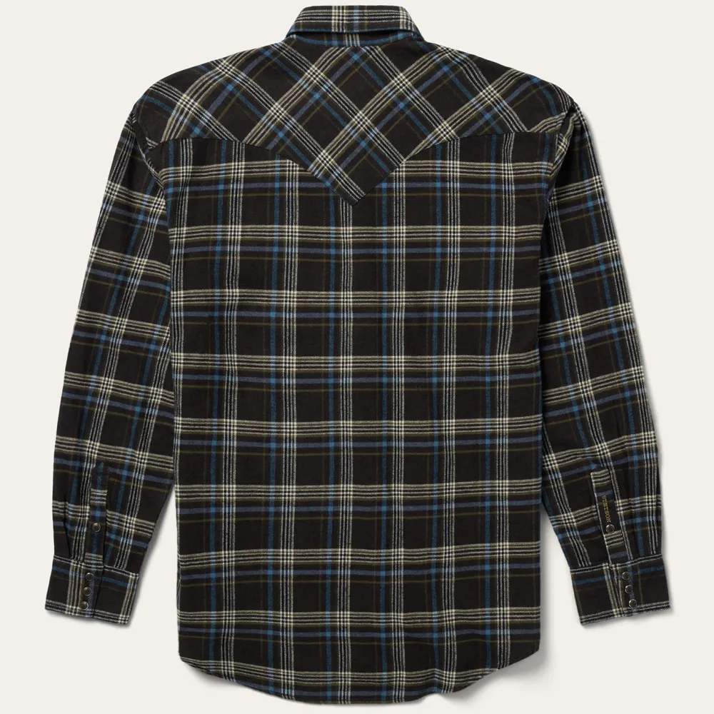 Stetson Plaid Flannel Western Shirt Brown New