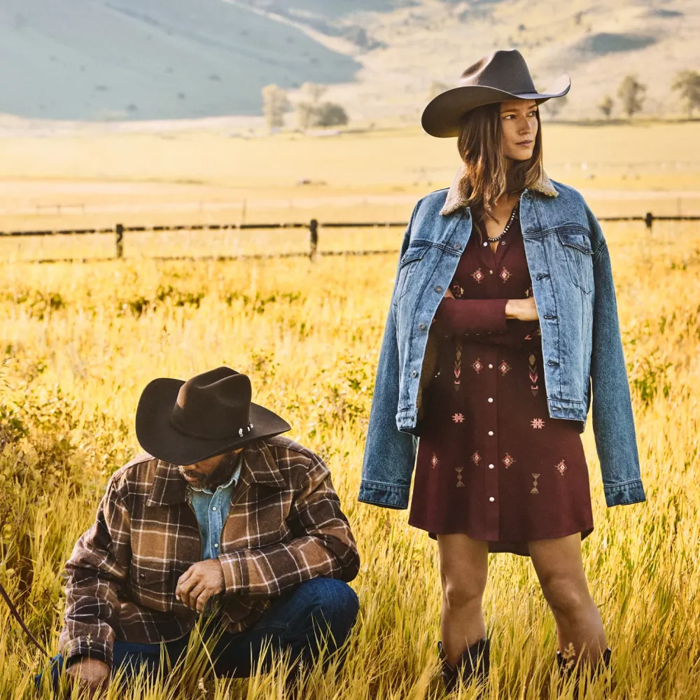 Stetson Plaid Western Coat Brown Outlet