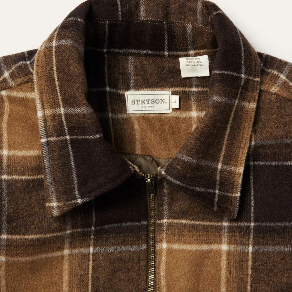 Stetson Plaid Western Coat Brown Outlet