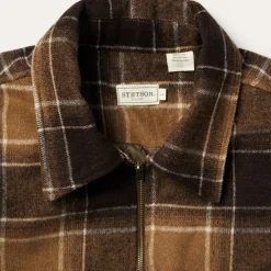 Stetson Plaid Western Coat Brown Sale