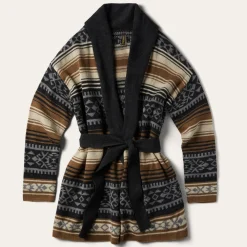 Stetson Serape Belted Cardigan Brown New