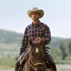 Stetson Brushed Twill Plaid Shirt Blue Discount