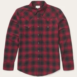 Stetson Brushed Twill Plaid Shirt Black Outlet