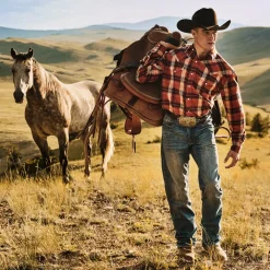 Stetson Brushed Twill Plaid Shirt Orange Online