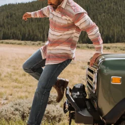 Stetson Brushed Twill Striped Shirt Red