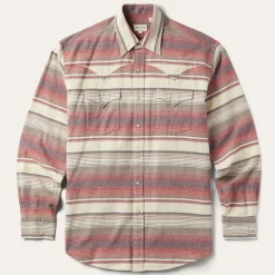Stetson Brushed Twill Striped Shirt Red Discount