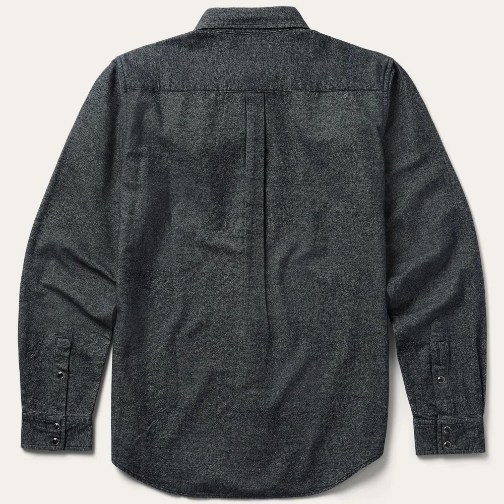 Stetson Brushed Twill Western Shirt Black