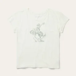 Stetson Bucking Cowgirl Graphic Tee White