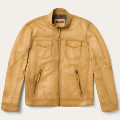Stetson Butter Soft Distressed Leather Jacket Brown