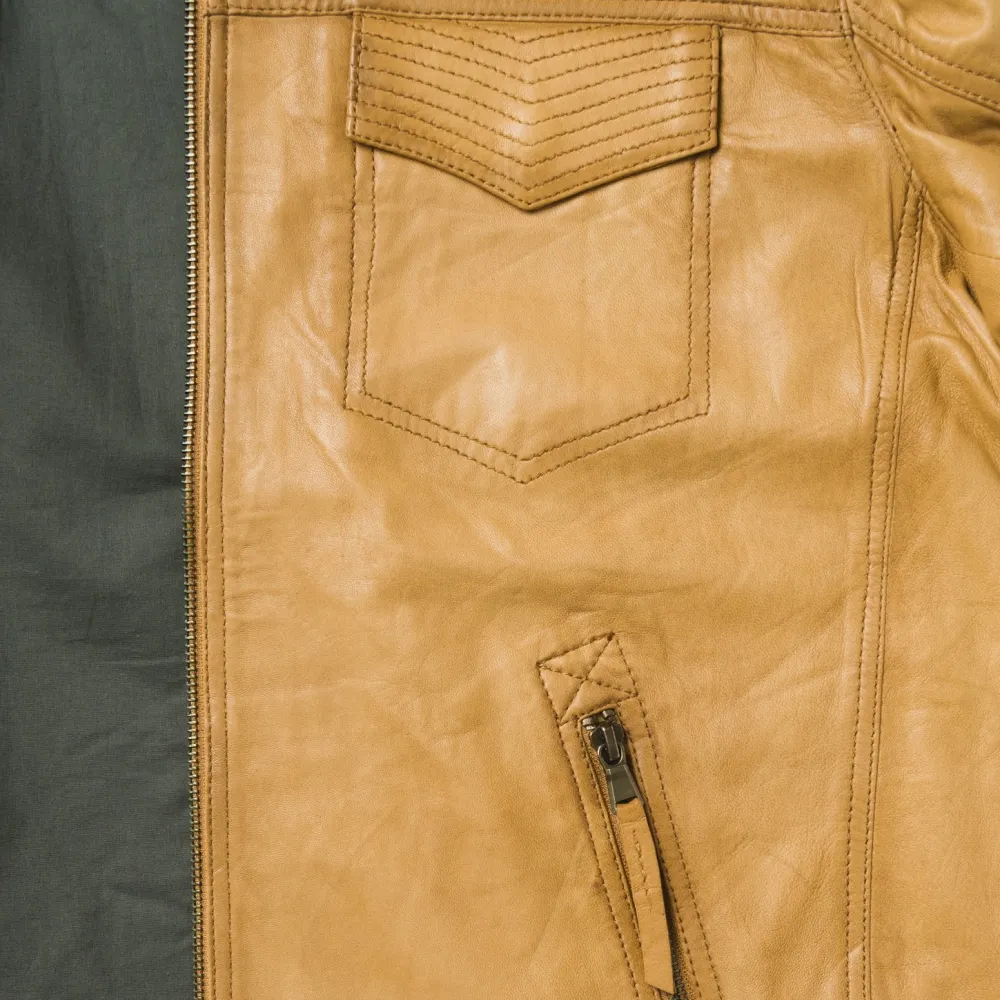 Stetson Butter Soft Distressed Leather Jacket Brown