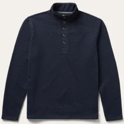 Stetson Button-Front Pullover Knit Sweater Blue Clearance