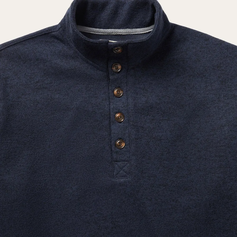 Stetson Button-Front Pullover Knit Sweater Blue Clearance