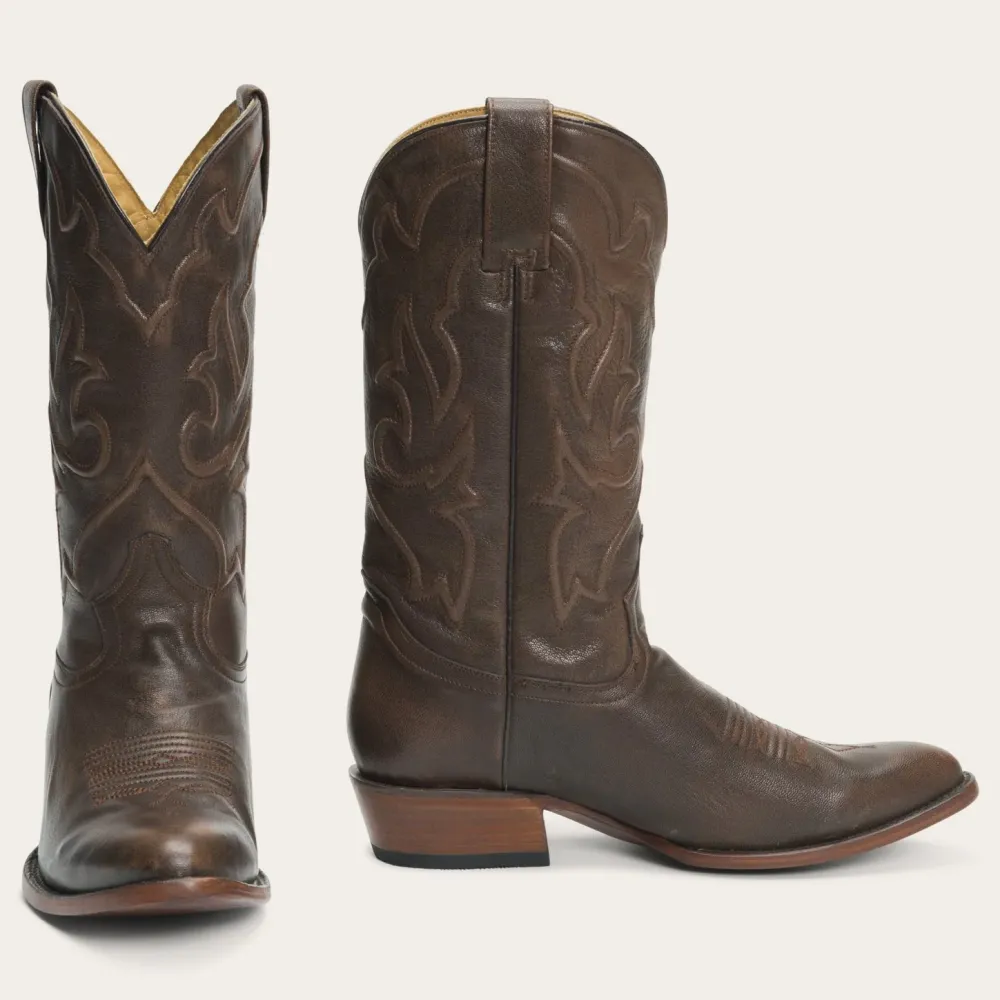 Stetson Carlisle Corded Brushed Leather Boot Brown New