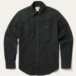 Stetson Charcoal Corded Denim Shirt Grey
