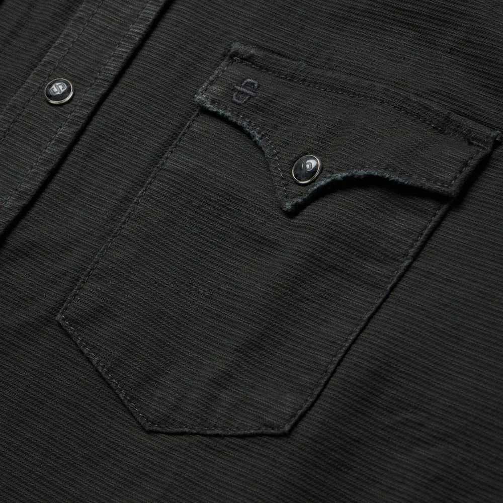Stetson Charcoal Corded Denim Shirt Grey Discount