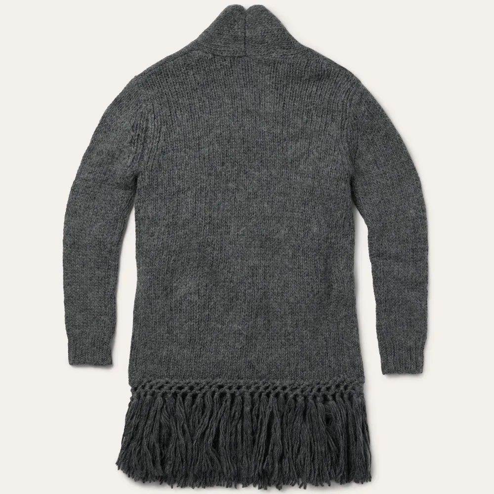 Stetson Charcoal Fringed Cardigan Grey Online