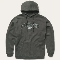 Stetson Charcoal Heather Fleece Hooded Sweatshirt Grey Online