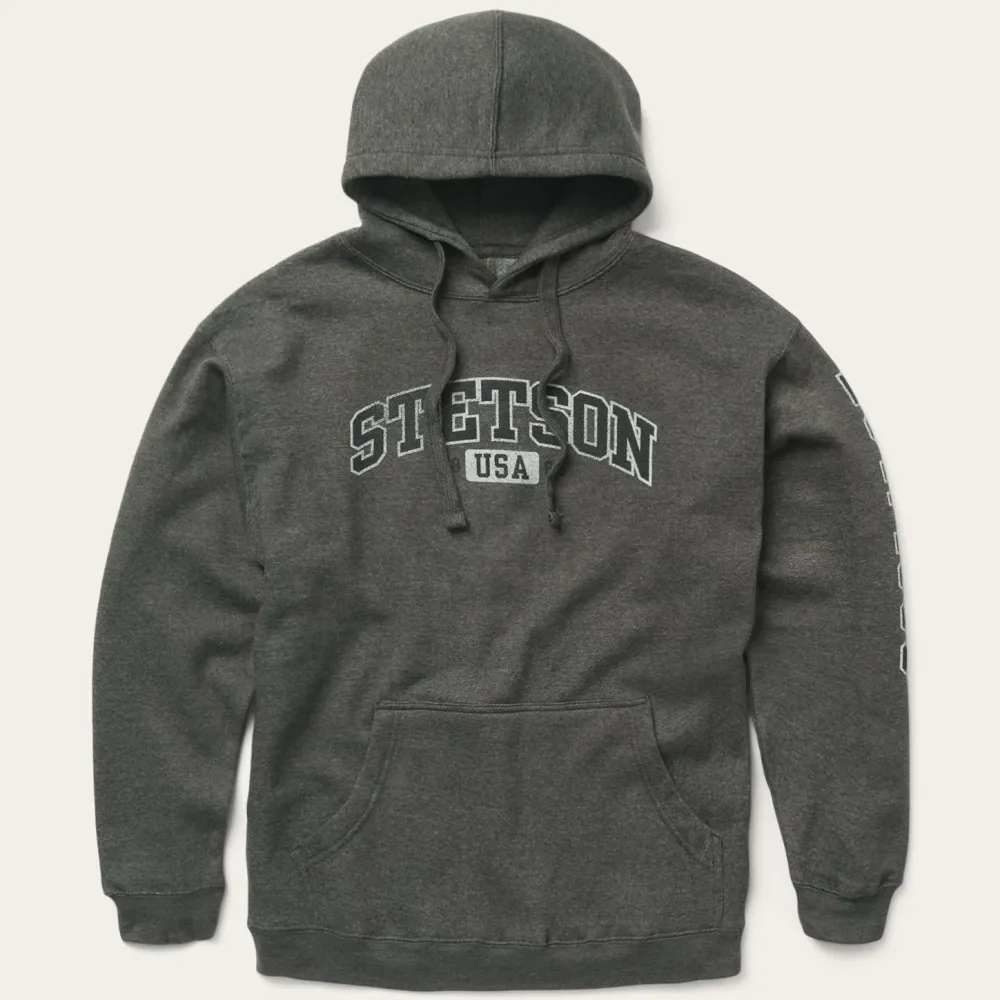 Stetson Charcoal Heather Fleece Hooded Sweatshirt Grey Online