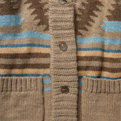 Stetson Chunky Knit Tie Sweater in Brown Wine New