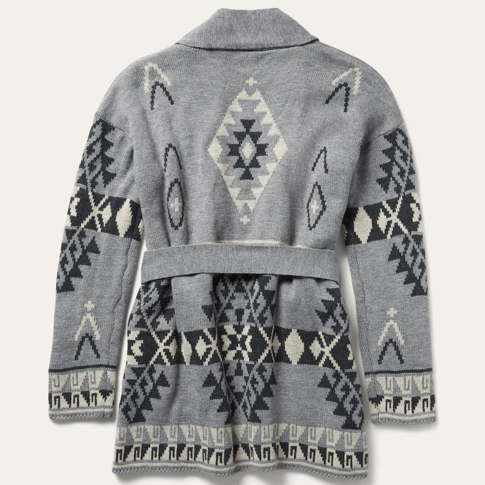 Stetson Chunky Knit Tie Sweater in Grey Discount