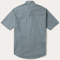 Stetson Circle Diamond Print Short Sleeve Western Shirt Green Hot