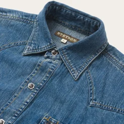 Stetson Classic Denim Shirt Blue Sale