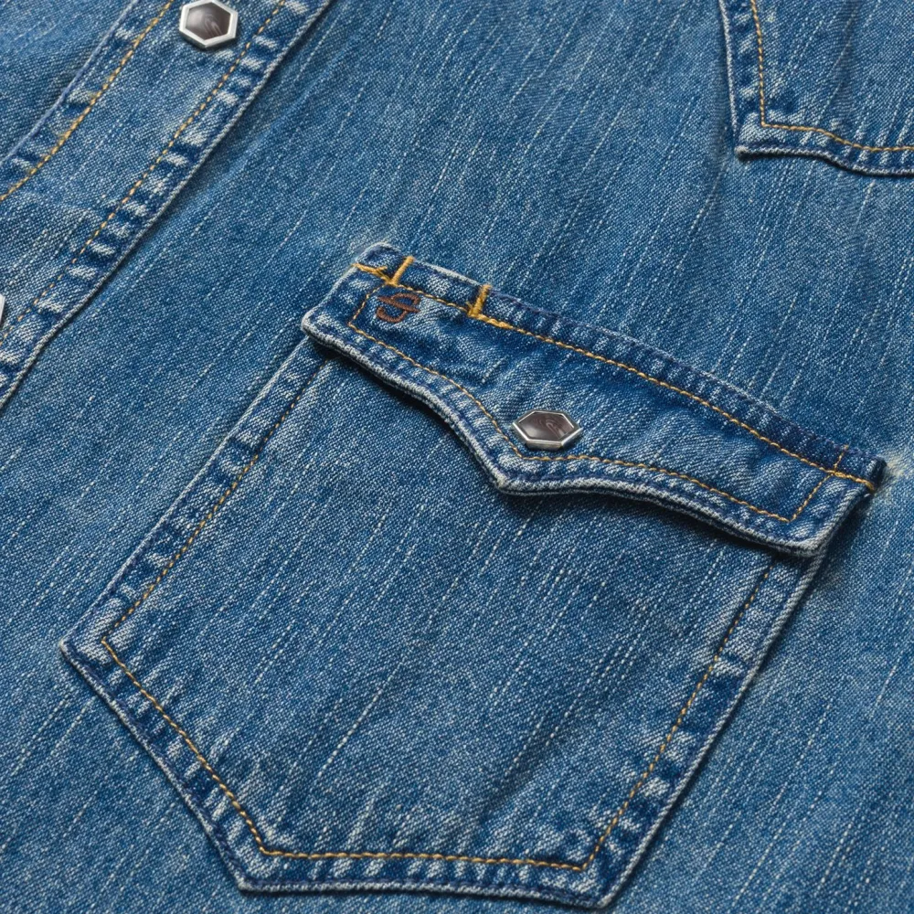 Stetson Classic Denim Shirt Blue Sale