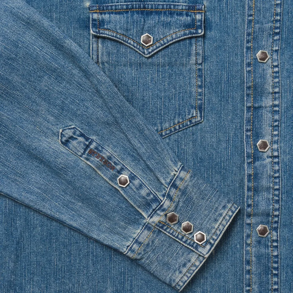 Stetson Classic Denim Shirt Blue Sale