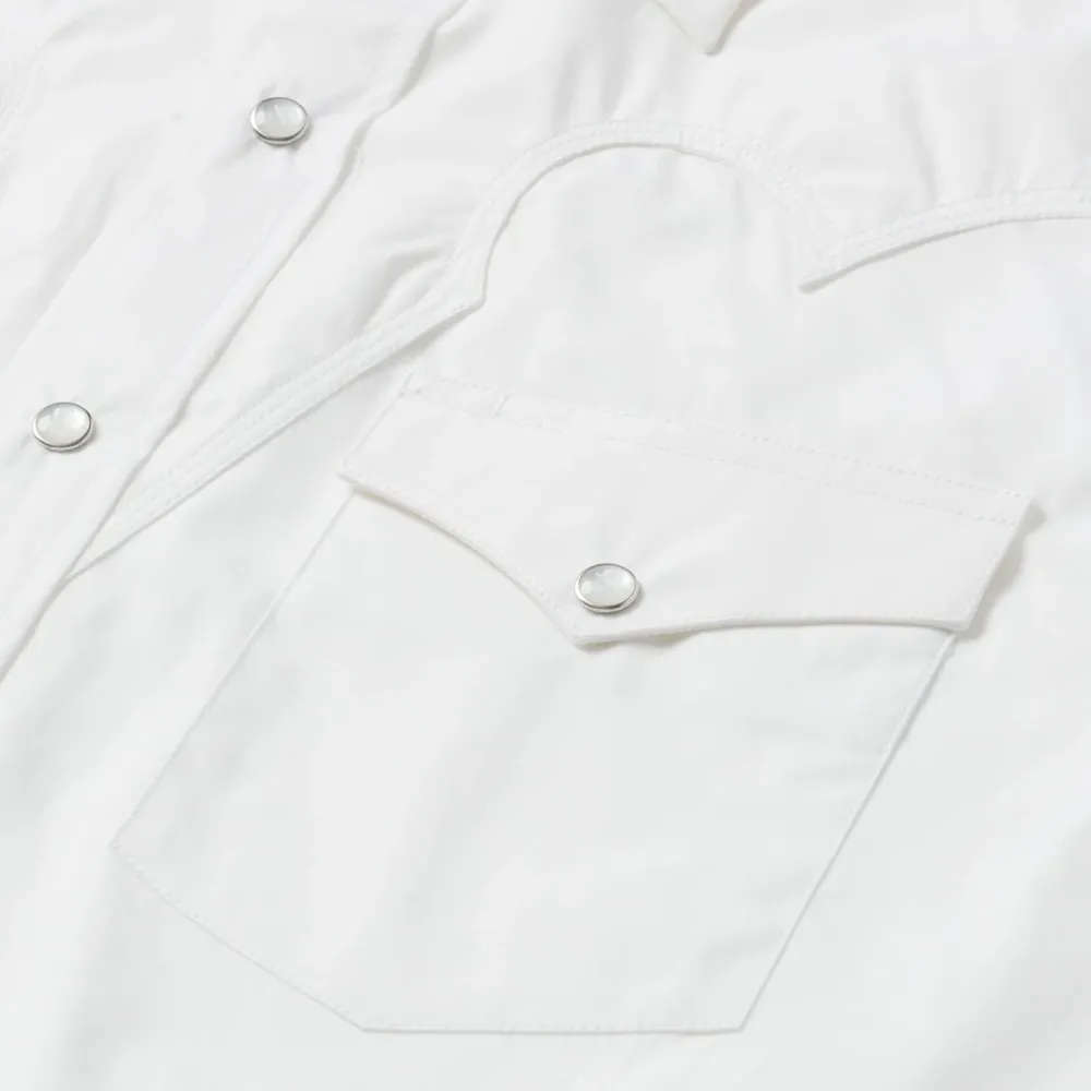 Stetson Classic Solid Snap Poplin Shirt In Optic White Outlet