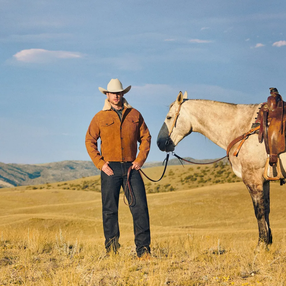 Stetson Classic Suede Jacket Tan Outlet