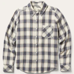 Stetson Classic Western Flannel Shirt in White Cream New