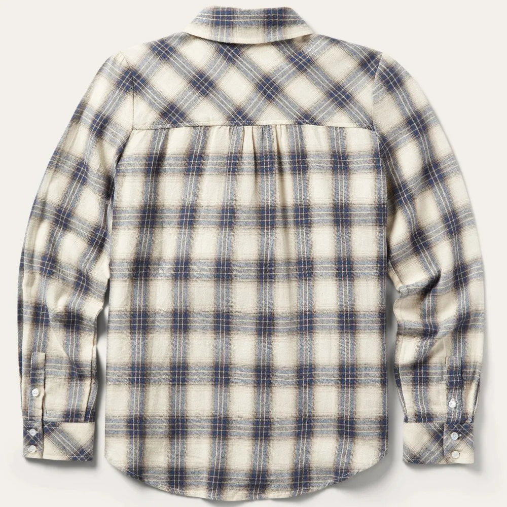 Stetson Classic Western Flannel Shirt in White Cream New