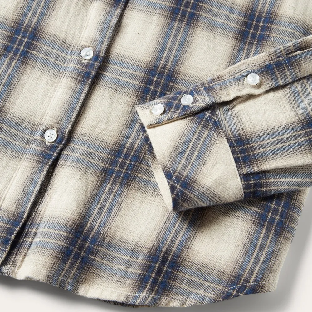 Stetson Classic Western Flannel Shirt in White Cream New