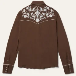 Stetson Classic Western Snap Blouse Brown Clearance