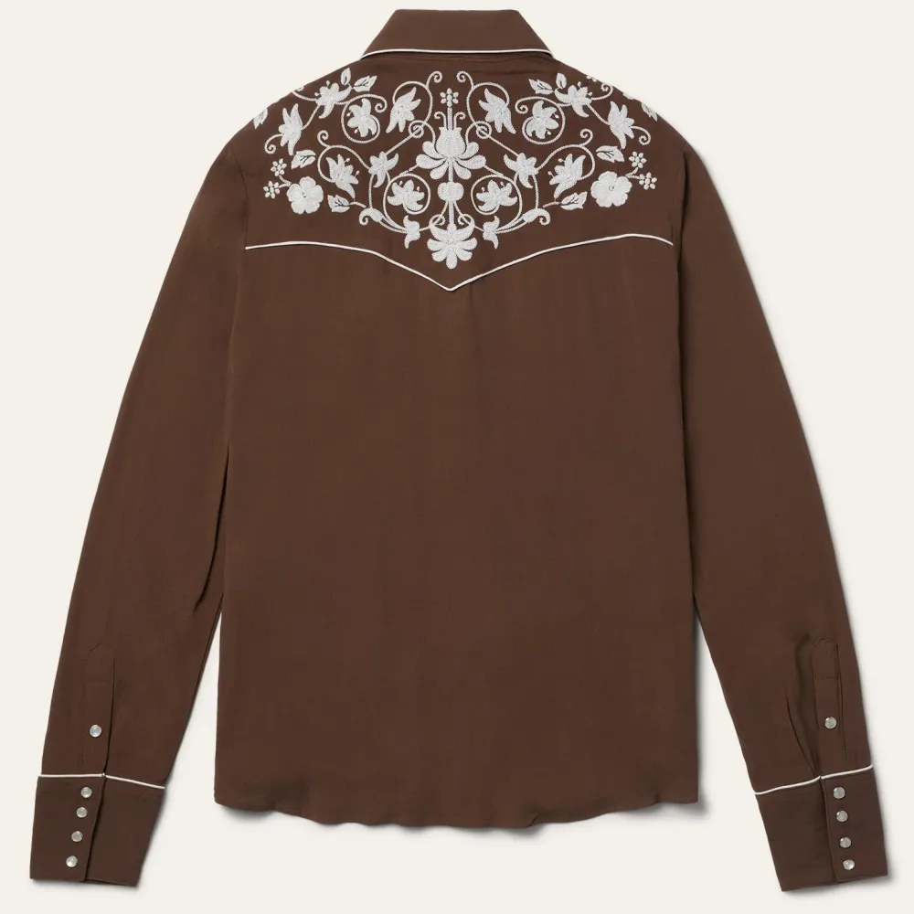 Stetson Classic Western Snap Blouse Brown Clearance