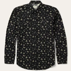 Stetson Conversation Print Western Shirt Black Outlet