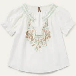Stetson Cotton Voile Peasant Blouse White Outlet