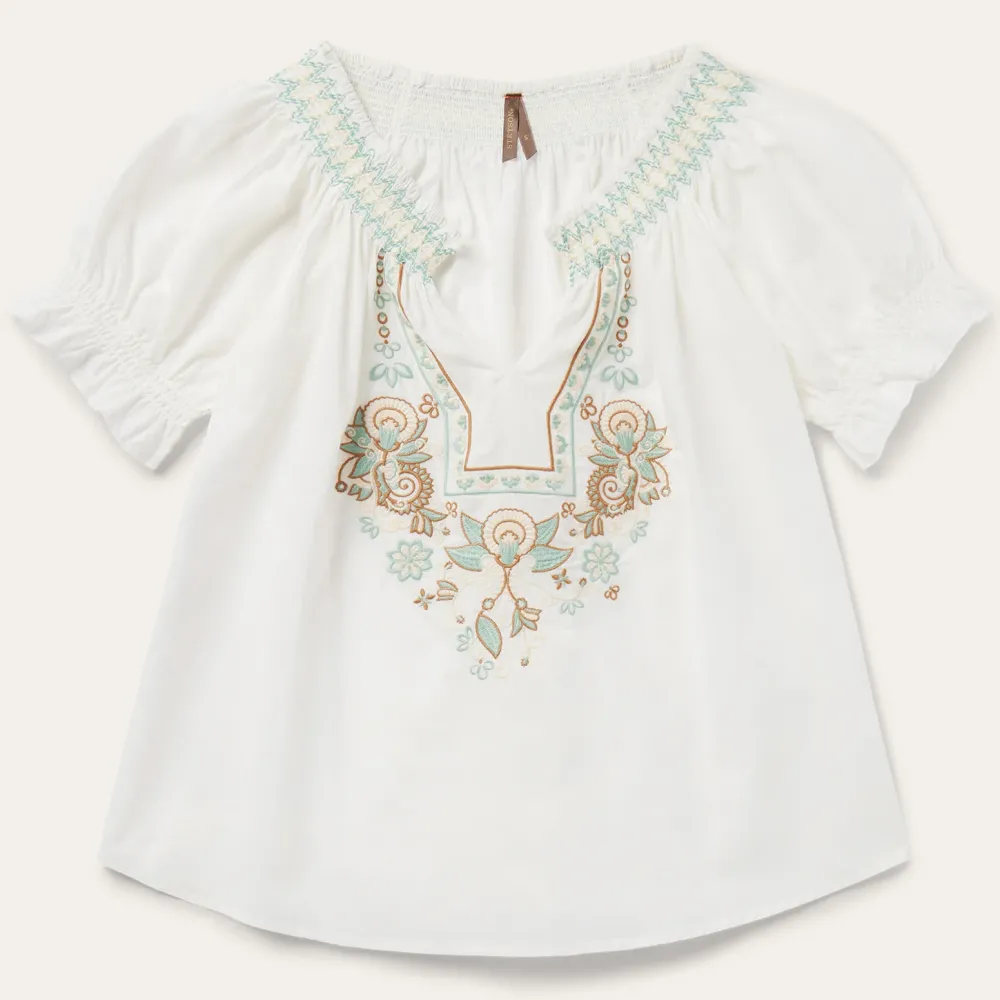 Stetson Cotton Voile Peasant Blouse White Outlet