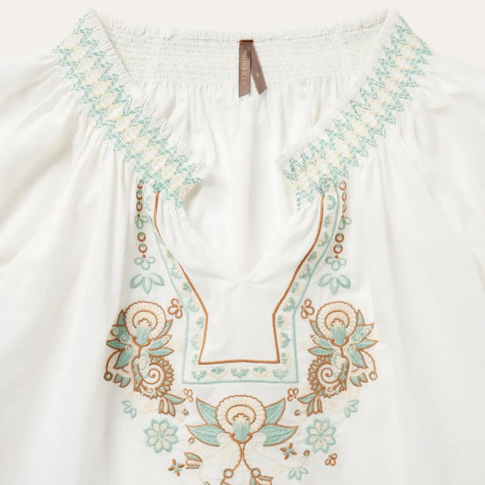 Stetson Cotton Voile Peasant Blouse White Outlet