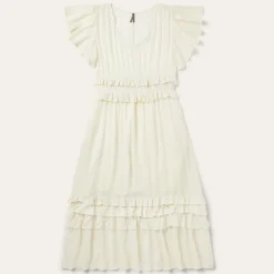Stetson Cream Herringbone Dress White Outlet