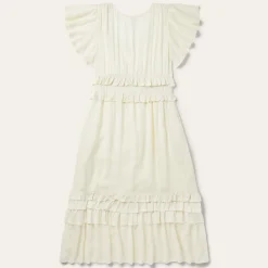 Stetson Cream Herringbone Dress White Outlet